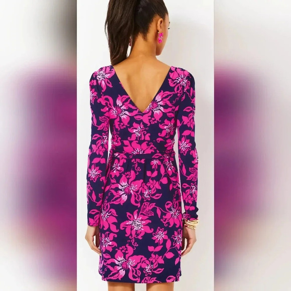 NWT Lilly Pulitzer MIRIANA Dress Low Tide Navy Lil Just Passion Through Large - Picture 3 of 8